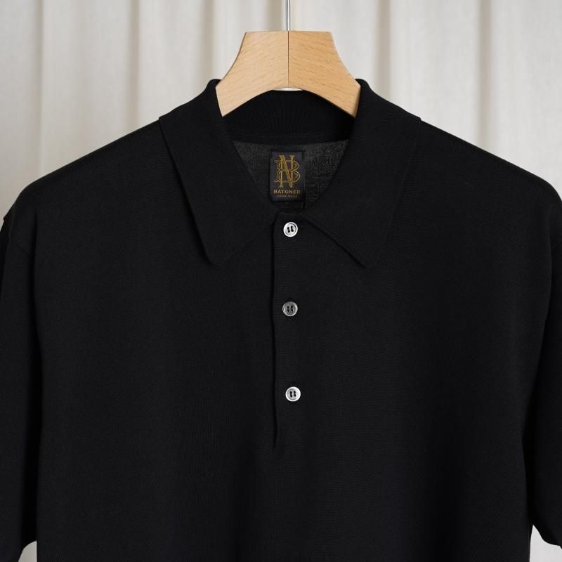 24SSۡBATONER Хȥʡ THE SEAISLAND COTTON HIGH GAUGE POLO S/S / BLACK

