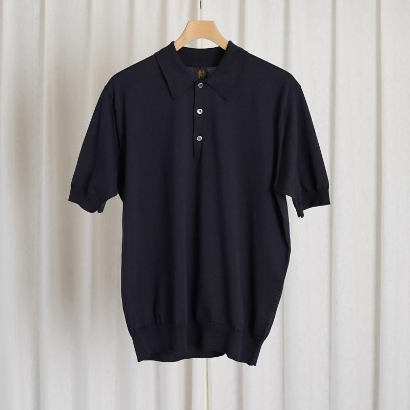 【BATONER バトナー】 THE SEAISLAND COTTON HIGH GAUGE POLO S/S / NAVY