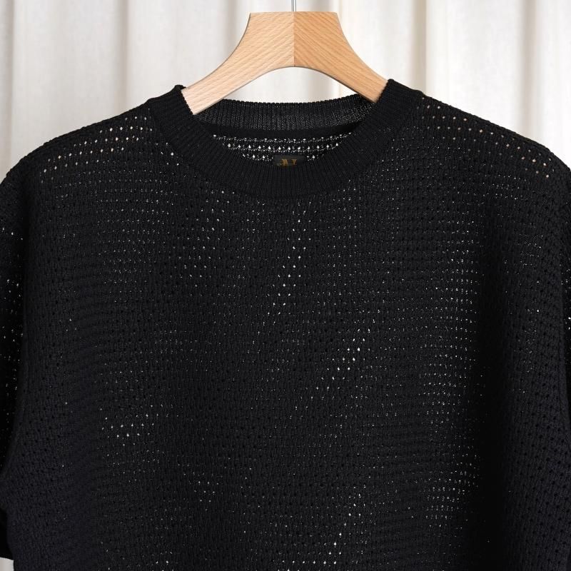 24SSۡBATONER Хȥʡ WOODPULP SUMMER KNIT CREW NECK S/S / BLACK
