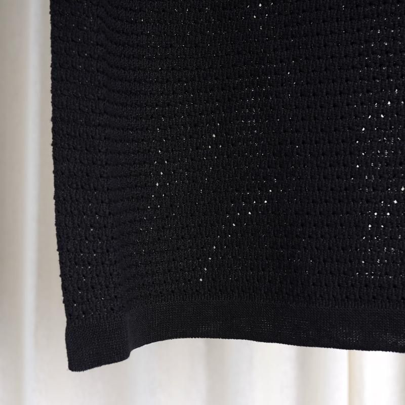 24SSۡBATONER Хȥʡ WOODPULP SUMMER KNIT CREW NECK S/S / BLACK
