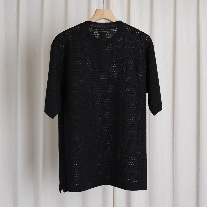 24SSۡBATONER Хȥʡ WOODPULP SUMMER KNIT CREW NECK S/S / BLACK

