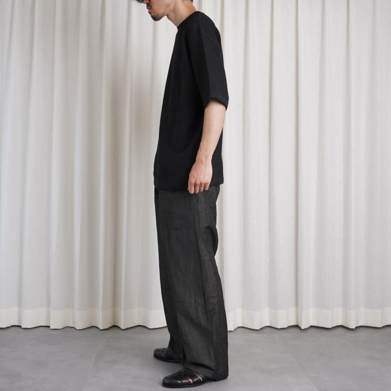 24SSۡBATONER Хȥʡ WOODPULP SUMMER KNIT CREW NECK S/S / BLACK
