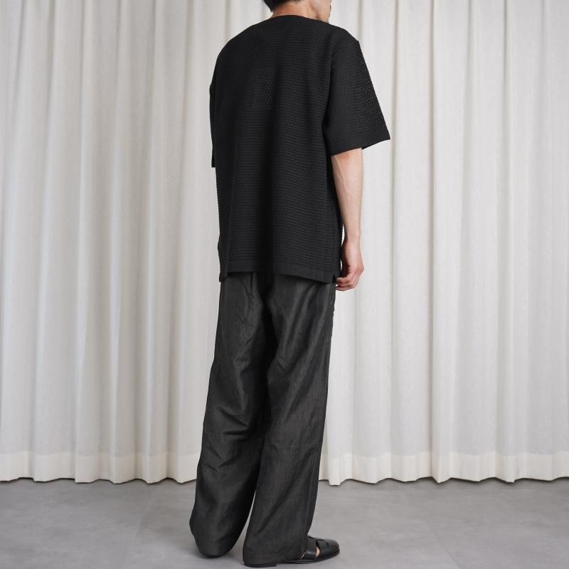 24SSۡBATONER Хȥʡ WOODPULP SUMMER KNIT CREW NECK S/S / BLACK
