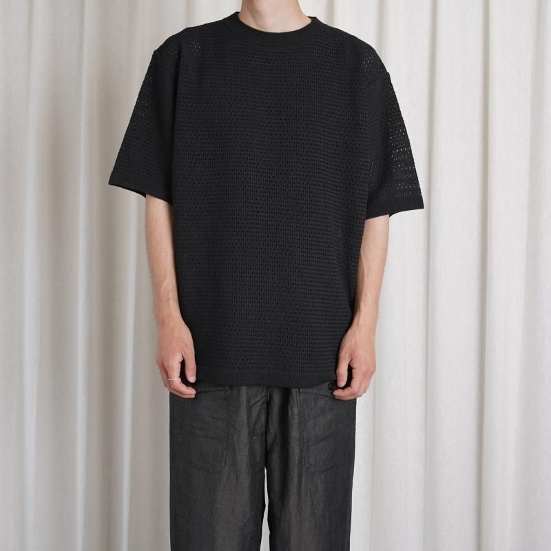 24SSۡBATONER Хȥʡ WOODPULP SUMMER KNIT CREW NECK S/S / BLACK
