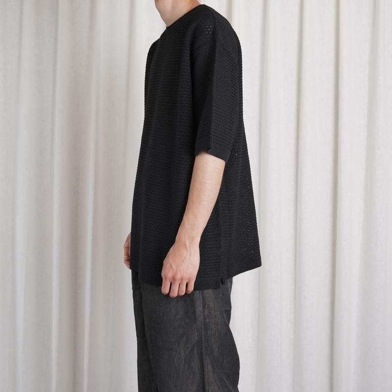 24SSۡBATONER Хȥʡ WOODPULP SUMMER KNIT CREW NECK S/S / BLACK
