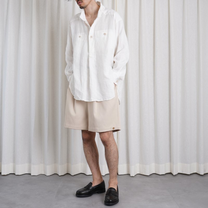 24SS】 【ANSNAM アンスナム 】 牛飼いシャツP/O/ WHITE Avelia ONLINE STORE