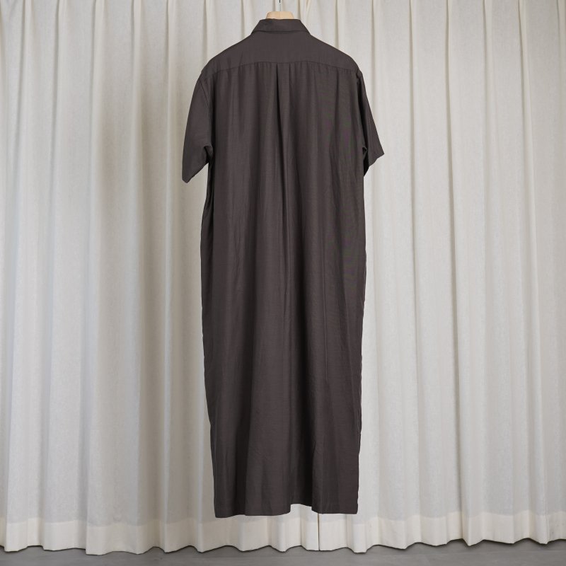  24SS WIRROW  CUPRO COTTON HALF SLEEVE SHIRT DRESS -WOMEN- / MOCHA