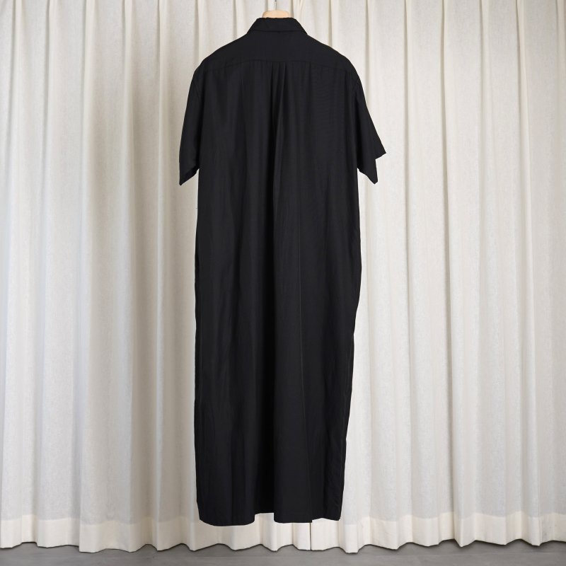  24SS WIRROW  CUPRO COTTON HALF SLEEVE SHIRT DRESS -WOMEN- / BLACK