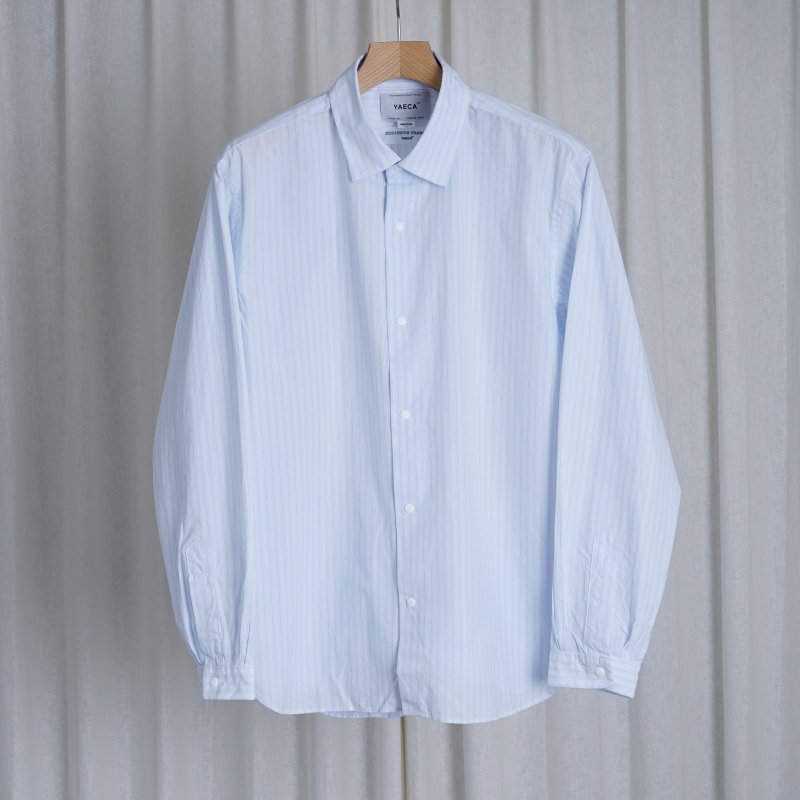 YAECA ヤエカ】 COMFORT SHIRT RELAX LONG / SAX STRIPE - Avelia ONLINE STORE