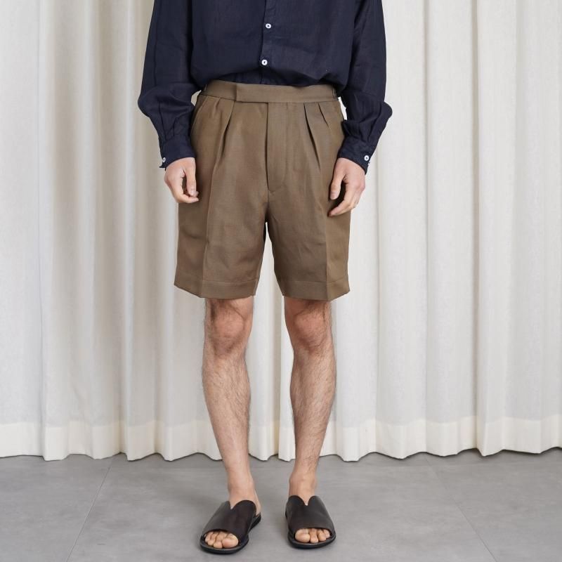HEUGN 桼 Bill Wool linen SHORT / BROWN
