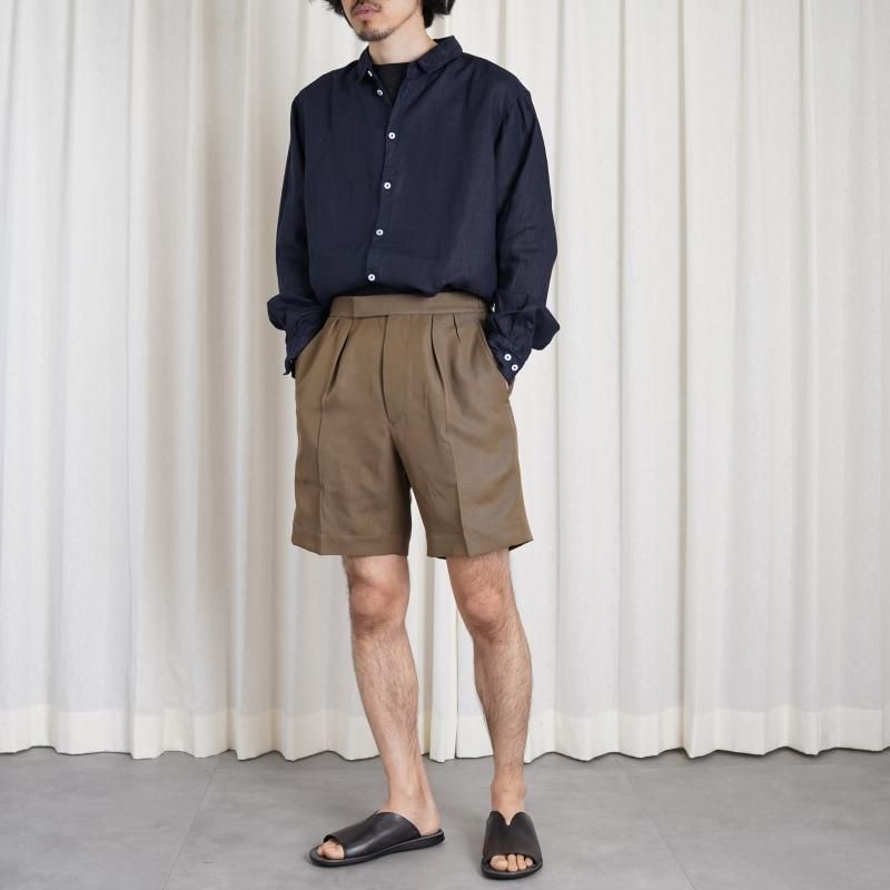 HEUGN 桼 Bill Wool linen SHORT / BROWN
