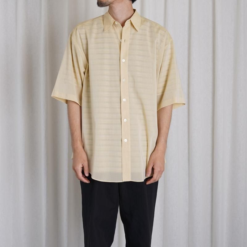 24SSۡAURALEE ꡼ HARD TWIST FINX ORGANDY HALF SLEEVED SHIRT / LIGHT YELLOW CHAMBRAY