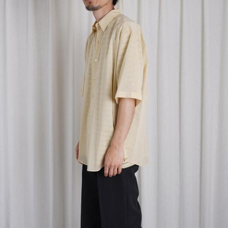 24SSۡAURALEE ꡼ HARD TWIST FINX ORGANDY HALF SLEEVED SHIRT / LIGHT YELLOW CHAMBRAY