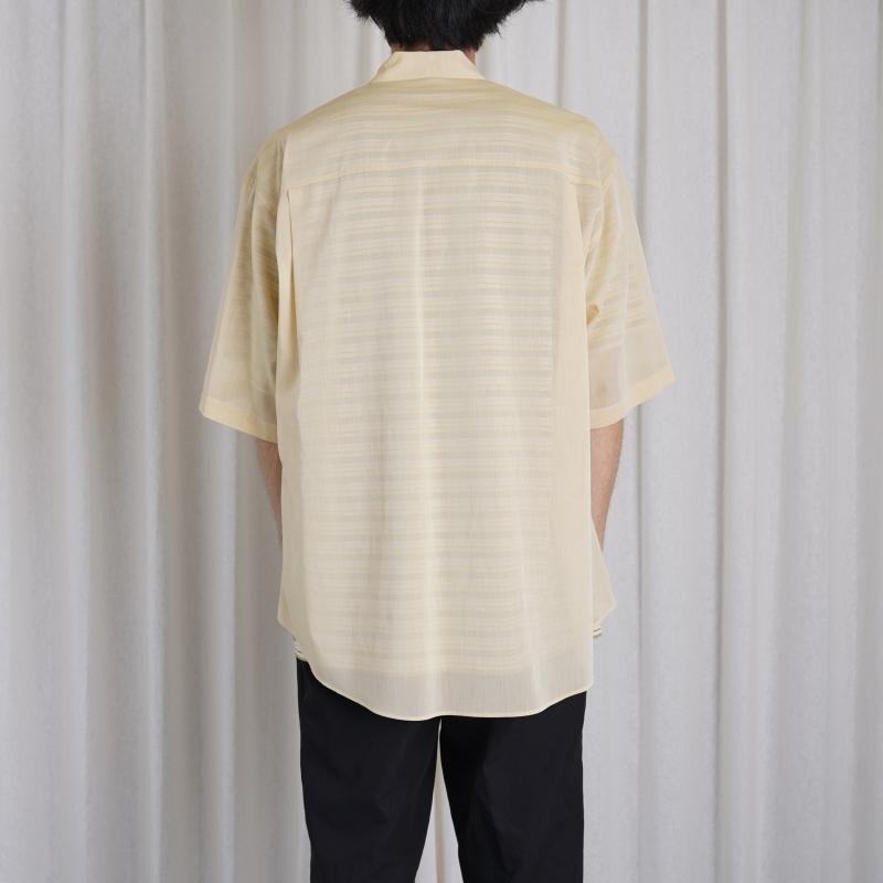 24SSۡAURALEE ꡼ HARD TWIST FINX ORGANDY HALF SLEEVED SHIRT / LIGHT YELLOW CHAMBRAY