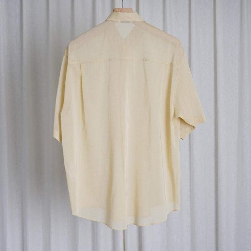 24SSۡAURALEE ꡼ HARD TWIST FINX ORGANDY HALF SLEEVED SHIRT / LIGHT YELLOW CHAMBRAY