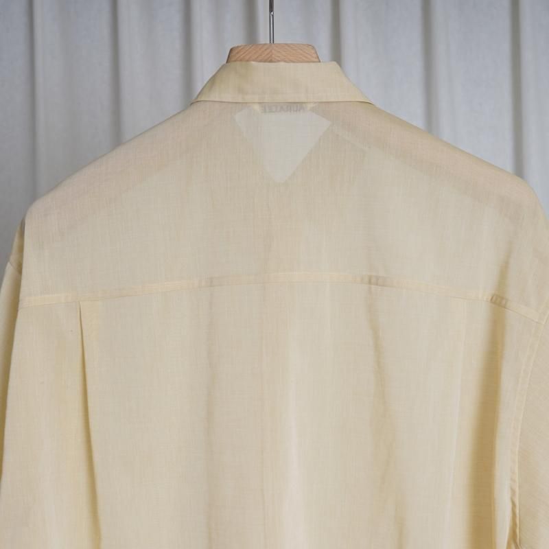 24SSۡAURALEE ꡼ HARD TWIST FINX ORGANDY HALF SLEEVED SHIRT / LIGHT YELLOW CHAMBRAY