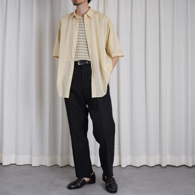 24SSۡAURALEE ꡼ HARD TWIST FINX ORGANDY HALF SLEEVED SHIRT / LIGHT YELLOW CHAMBRAY
