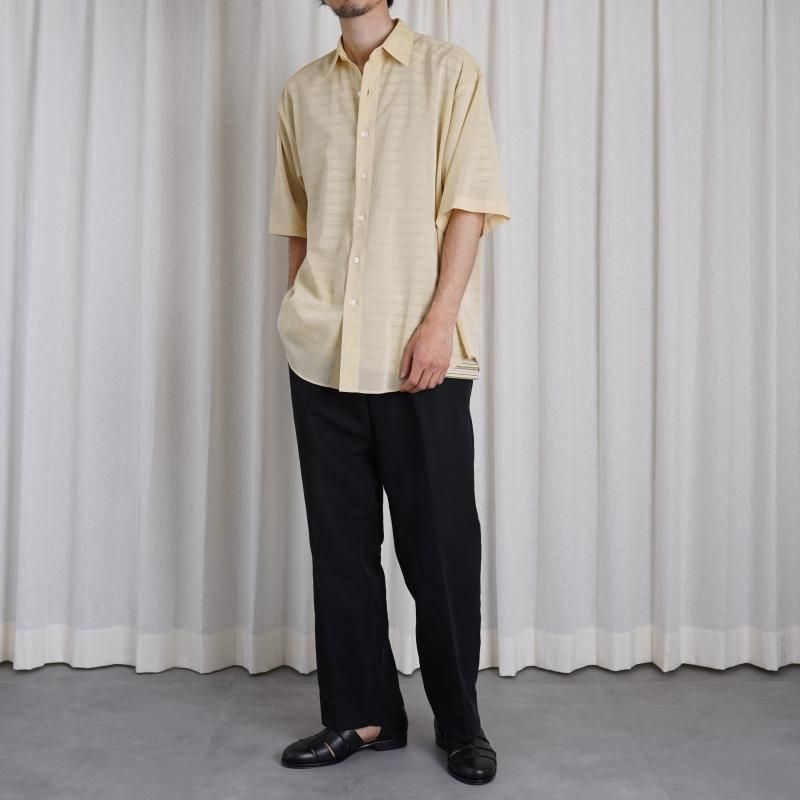 24SSۡAURALEE ꡼ HARD TWIST FINX ORGANDY HALF SLEEVED SHIRT / LIGHT YELLOW CHAMBRAY