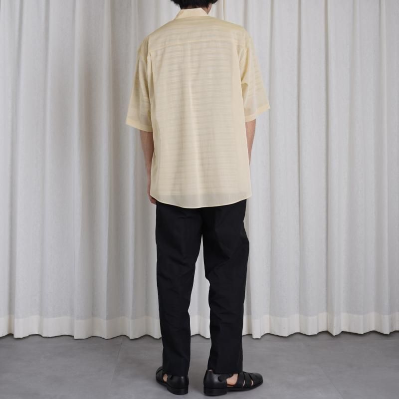 24SSۡAURALEE ꡼ HARD TWIST FINX ORGANDY HALF SLEEVED SHIRT / LIGHT YELLOW CHAMBRAY
