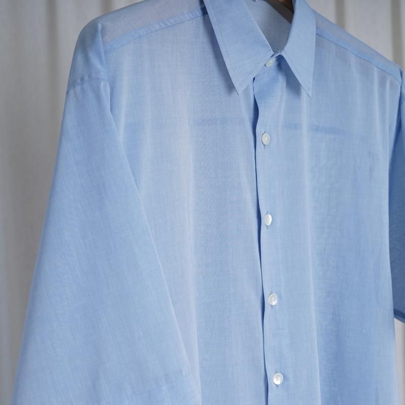 24SSۡAURALEE ꡼ HARD TWIST FINX ORGANDY HALF SLEEVED SHIRT / SAX BLUE CHAMBRAY
