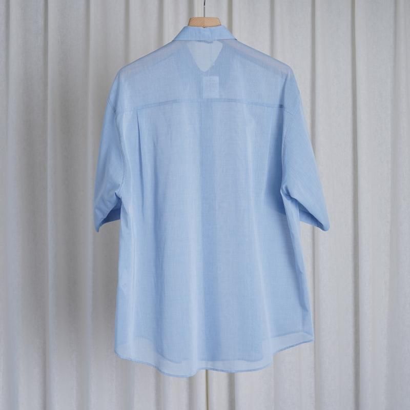 24SSۡAURALEE ꡼ HARD TWIST FINX ORGANDY HALF SLEEVED SHIRT / SAX BLUE CHAMBRAY