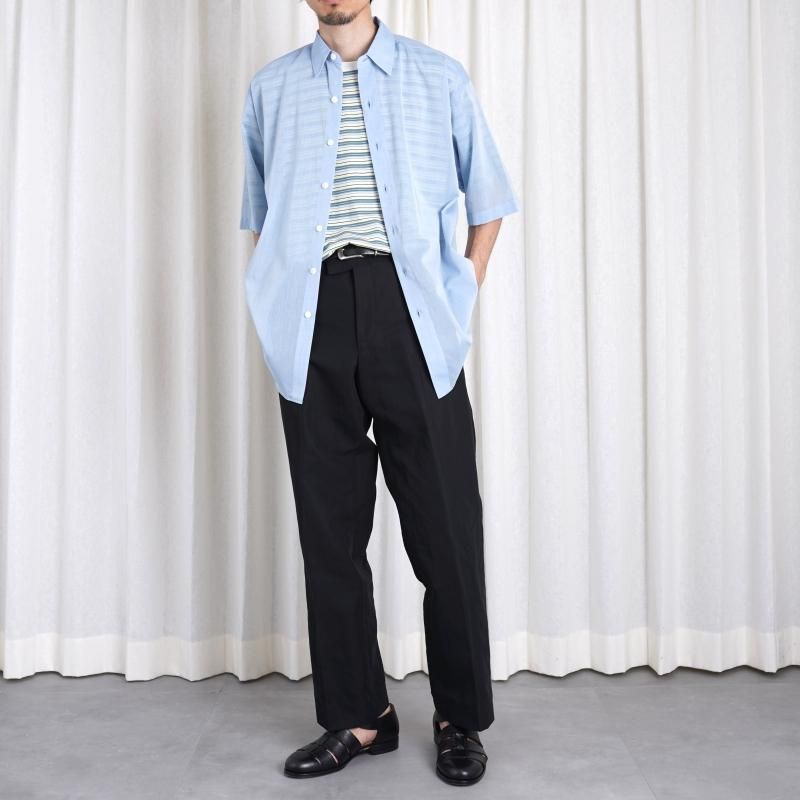 24SSۡAURALEE ꡼ HARD TWIST FINX ORGANDY HALF SLEEVED SHIRT / SAX BLUE CHAMBRAY