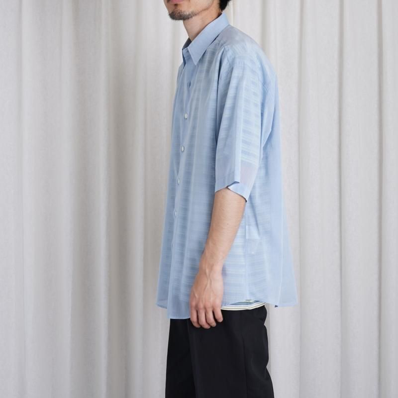 24SSۡAURALEE ꡼ HARD TWIST FINX ORGANDY HALF SLEEVED SHIRT / SAX BLUE CHAMBRAY