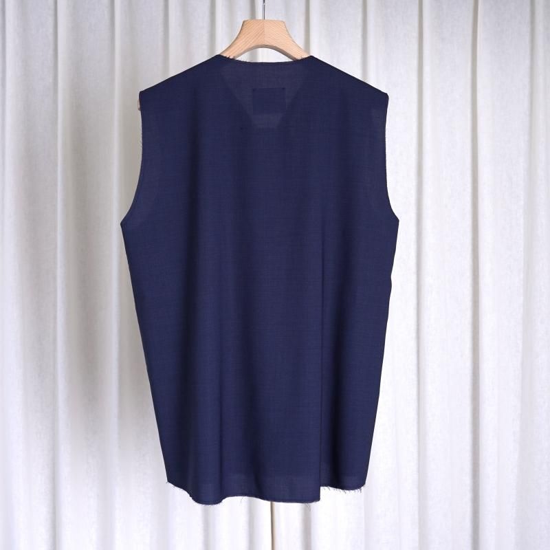 GABRIELA COLL GARMENTS ֥ꥨ  ġ LORO PIANA FINE WOOL SLEEVELESS BLOUSE / BLUE