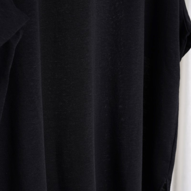 WIRROW ウィロウ】 LINEN COTTON HALF SLEEVE CUT＆SEWN / BLACK - Avelia ONLINE STORE