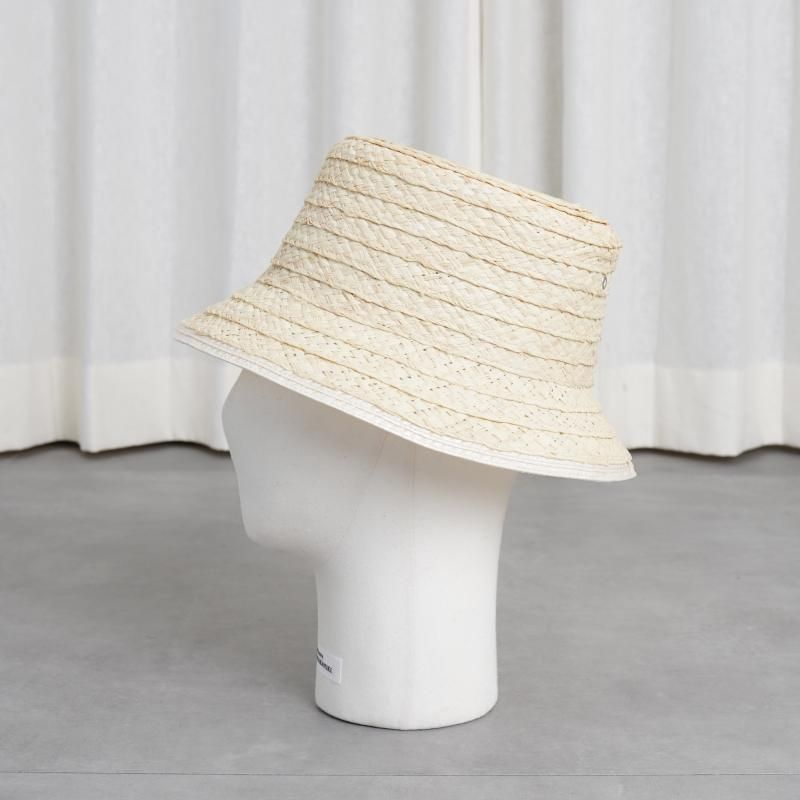 KIJIMA TAKAYUKI ޥ業 RAFFIA BRAID BUCKET HAT / IVORY