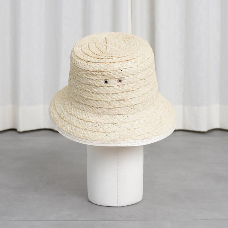 KIJIMA TAKAYUKI ޥ業 RAFFIA BRAID BUCKET HAT / IVORY
