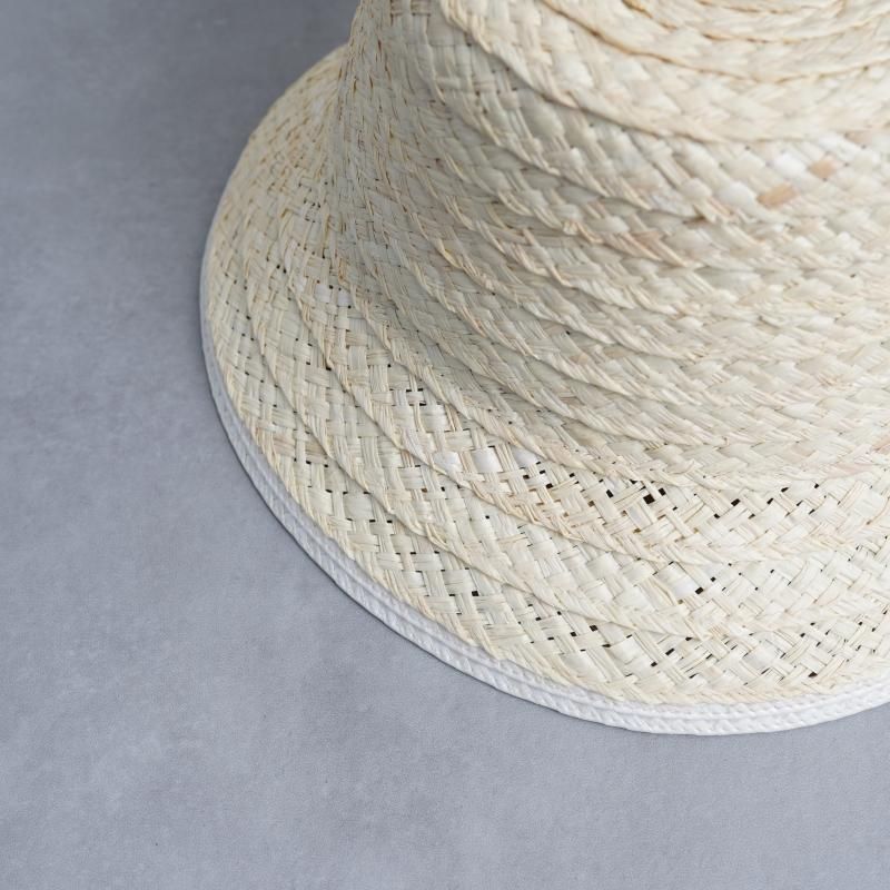 KIJIMA TAKAYUKI ޥ業 RAFFIA BRAID BUCKET HAT / IVORY