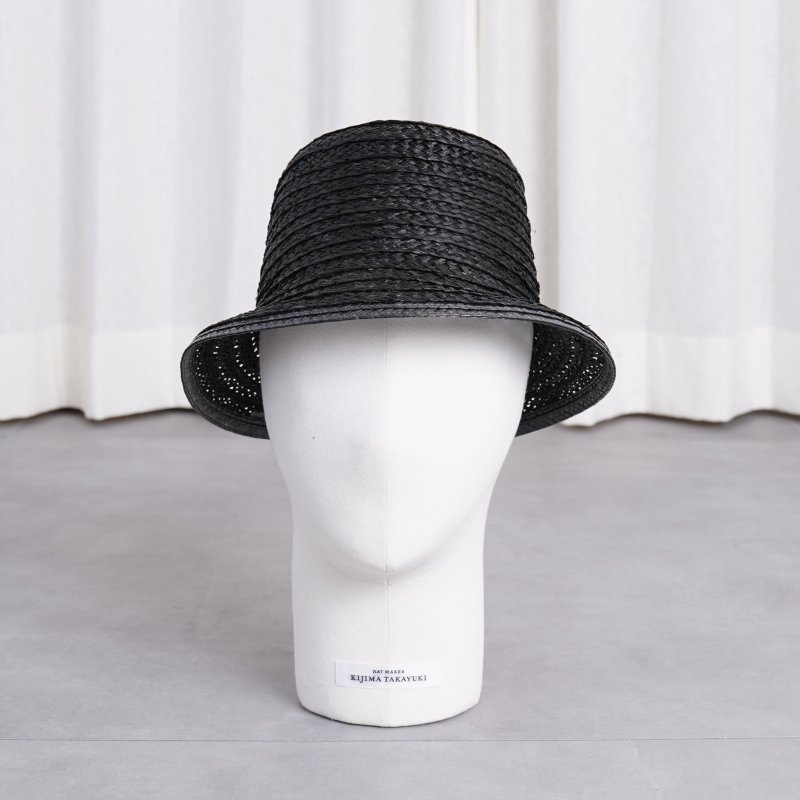 24SSۡKIJIMA TAKAYUKI ޥ業 RAFFIA BRAID BUCKET HAT / BLACK