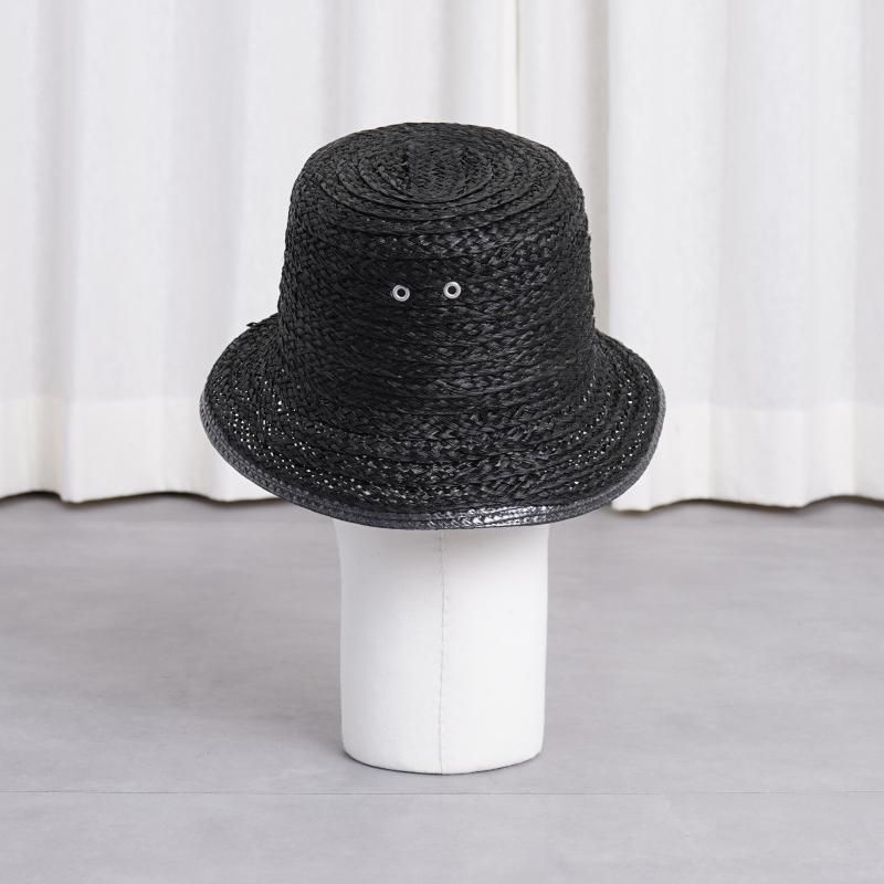 KIJIMA TAKAYUKI ޥ業 RAFFIA BRAID BUCKET HAT / BLACK
