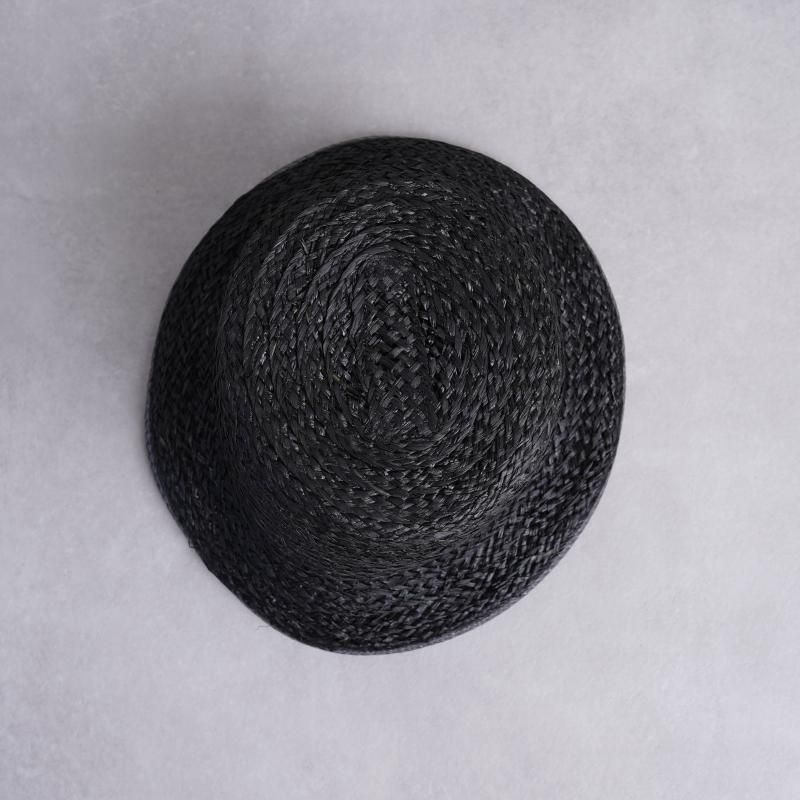 KIJIMA TAKAYUKI ޥ業 RAFFIA BRAID BUCKET HAT / BLACK