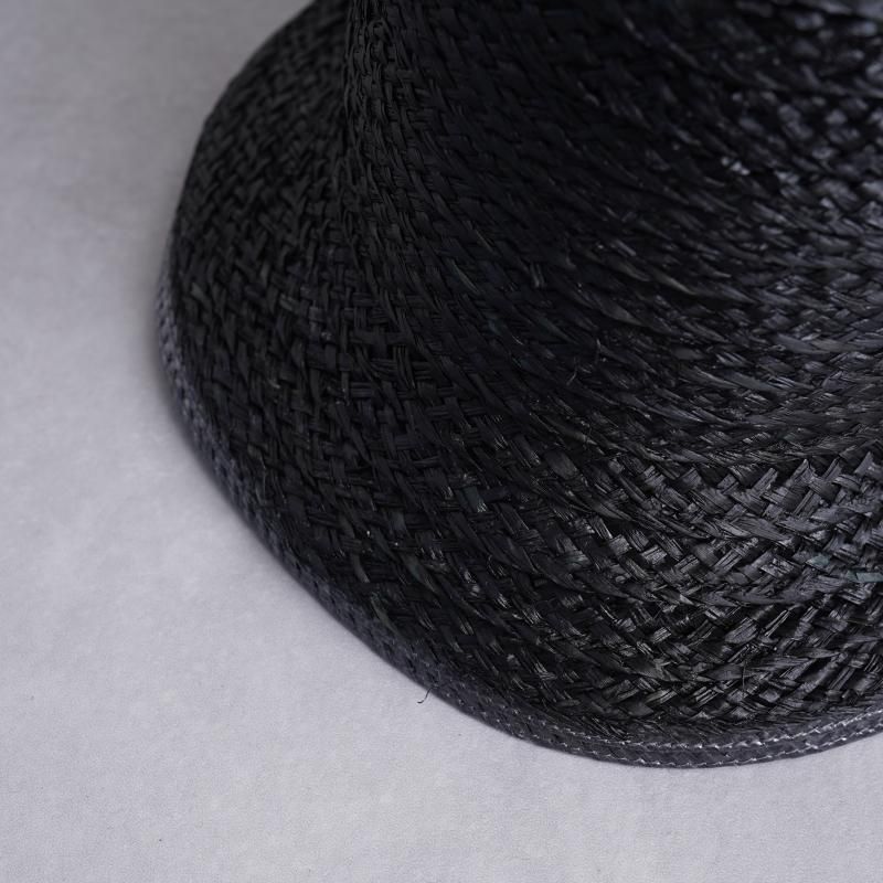 KIJIMA TAKAYUKI ޥ業 RAFFIA BRAID BUCKET HAT / BLACK
