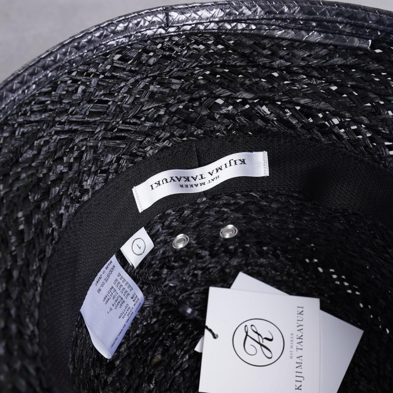 KIJIMA TAKAYUKI ޥ業 RAFFIA BRAID BUCKET HAT / BLACK