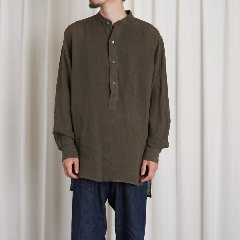 MAATEE＆SONS マーティーアンドサンズ】 PULL OVER SHIRTS ドS LINEN / KHAKI - Avelia ONLINE  STORE