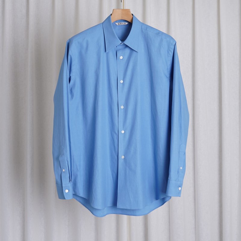 24A/WۡAURALEE ꡼ WASHED FINX TWILL SHIRT / BLUE
