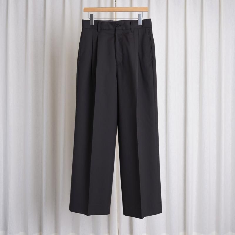 ssstein 奿 LONG WIDE TROUSERS / GREY KHAKI