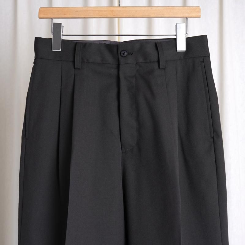 ssstein 奿 LONG WIDE TROUSERS / GREY KHAKI