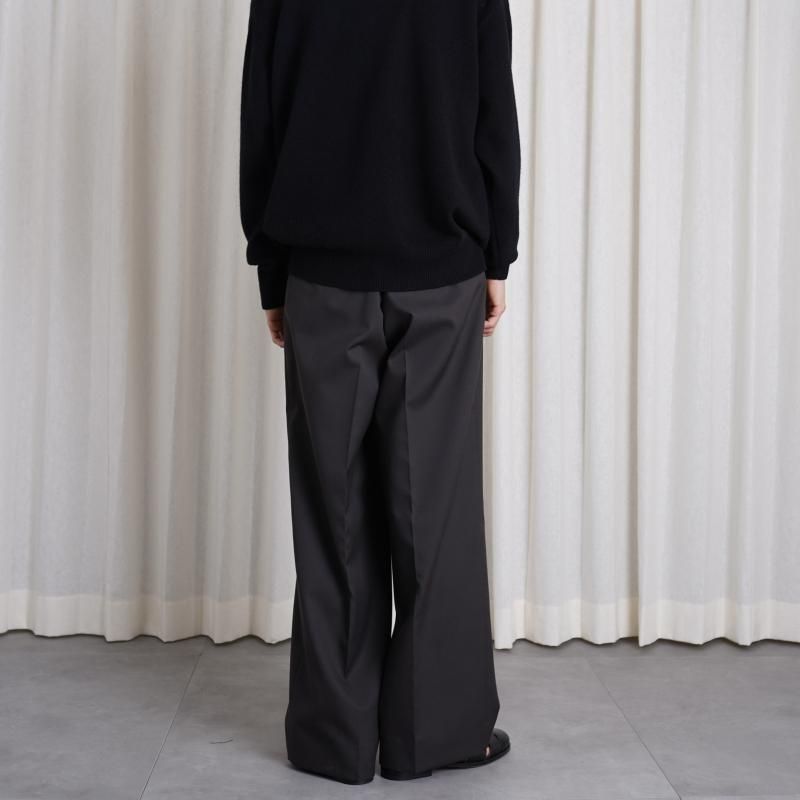 ssstein 奿 LONG WIDE TROUSERS / GREY KHAKI