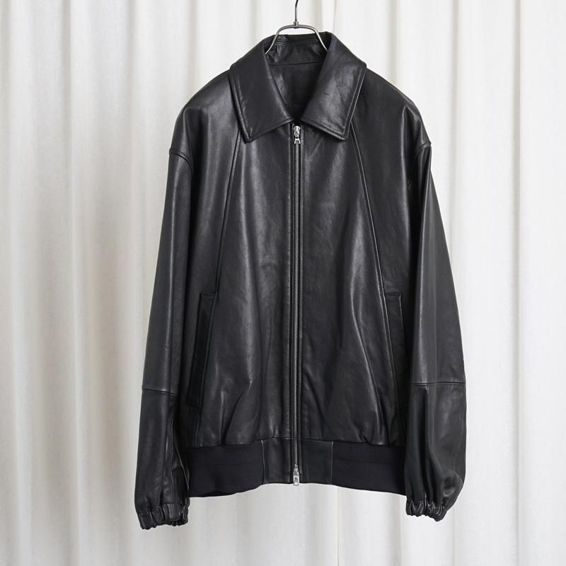 ssstein 奿 LEATHER ZIP SHORT JACKET / BLACK