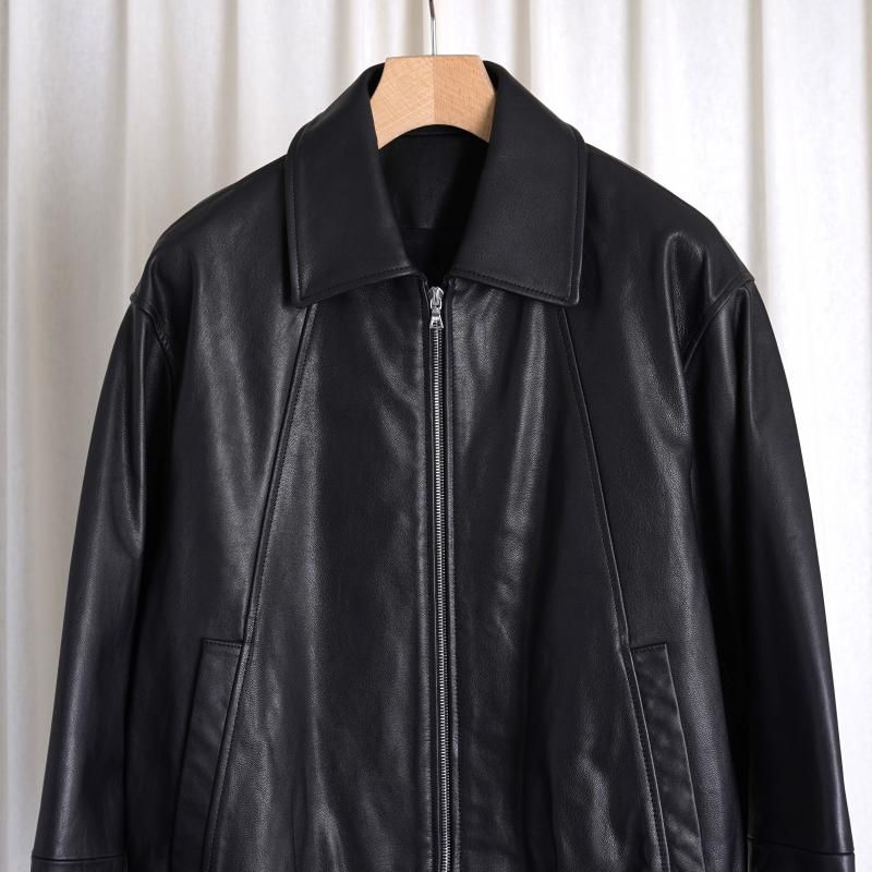 ssstein 奿 LEATHER ZIP SHORT JACKET / BLACK