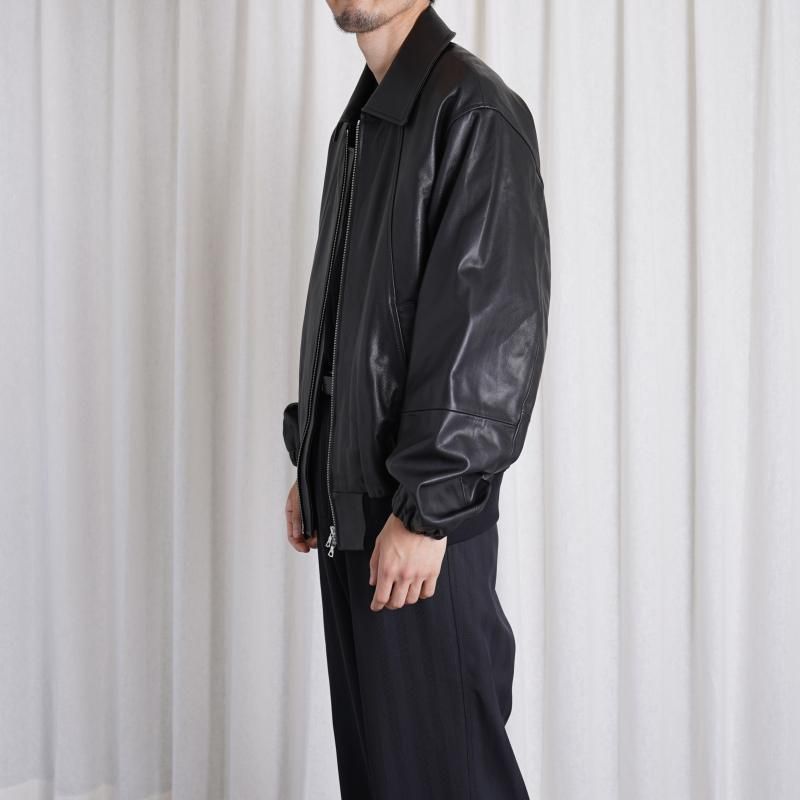 ssstein 奿 LEATHER ZIP SHORT JACKET / BLACK