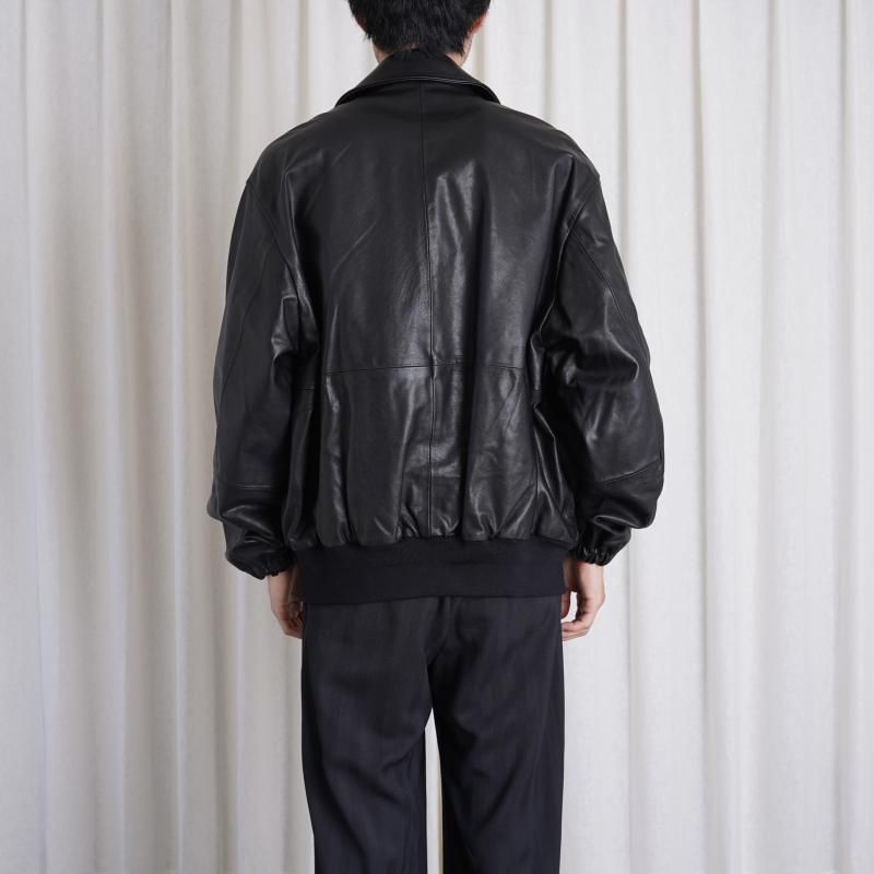 ssstein 奿 LEATHER ZIP SHORT JACKET / BLACK