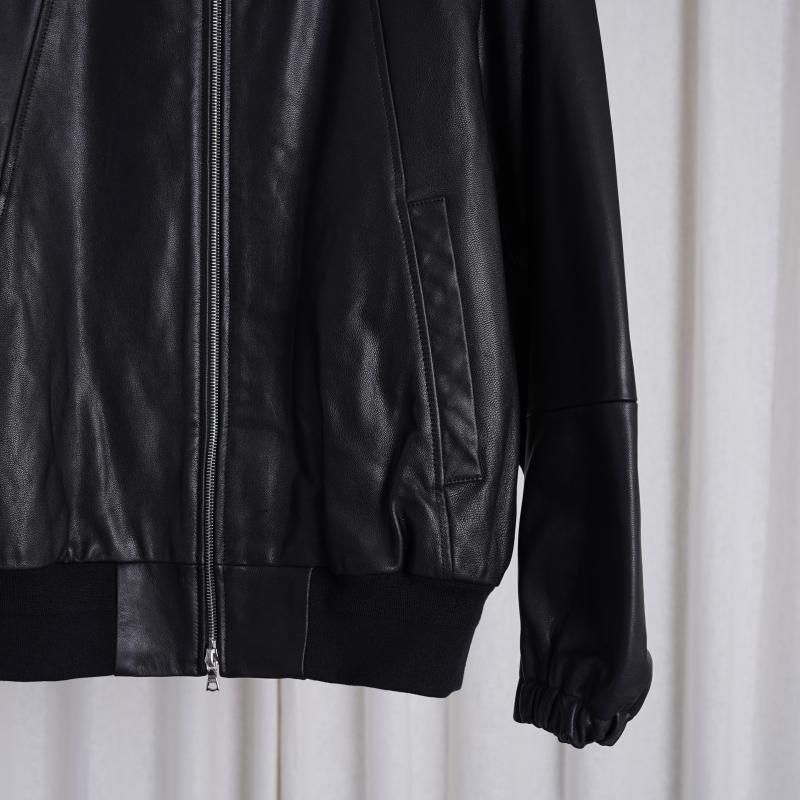 ssstein 奿 LEATHER ZIP SHORT JACKET / BLACK