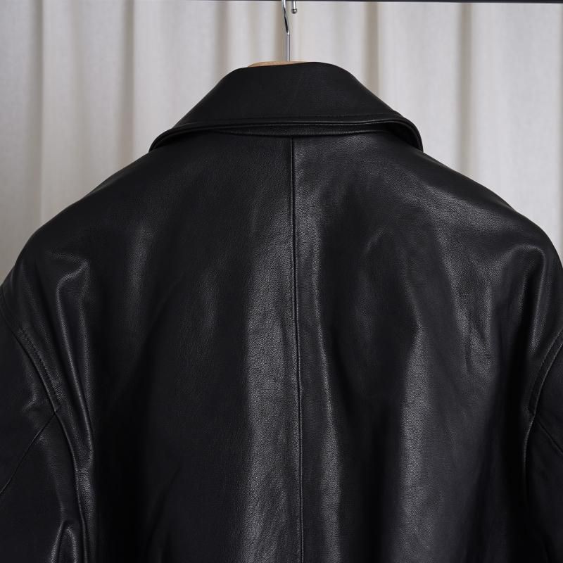 ssstein 奿 LEATHER ZIP SHORT JACKET / BLACK