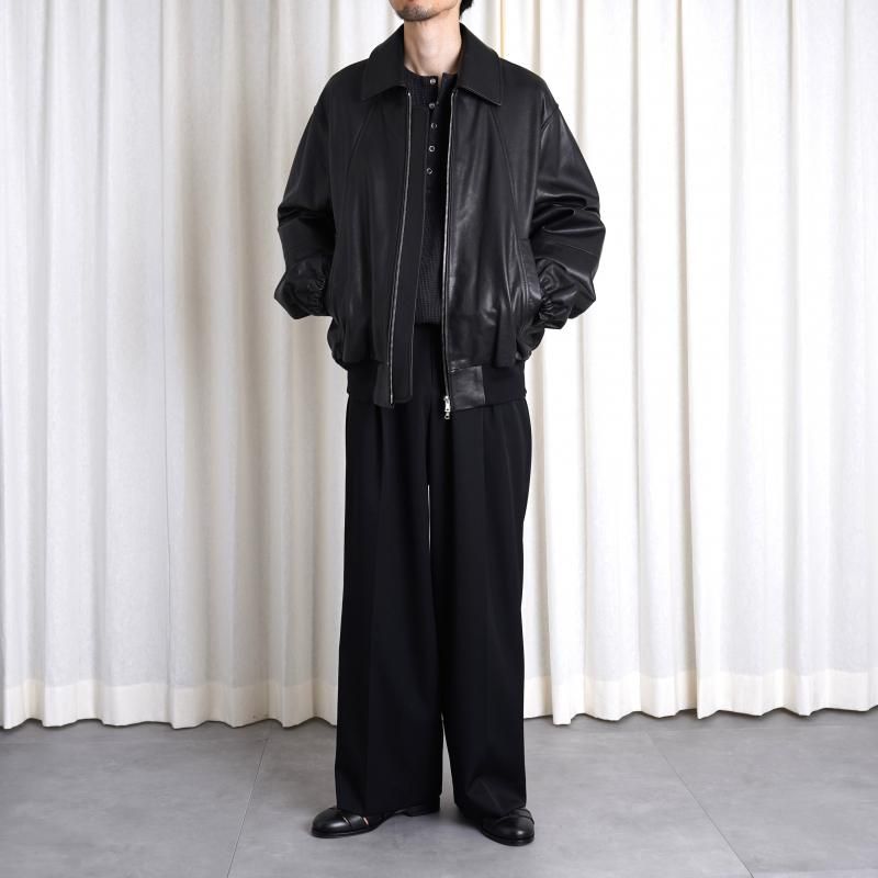ssstein 奿 LEATHER ZIP SHORT JACKET / BLACK