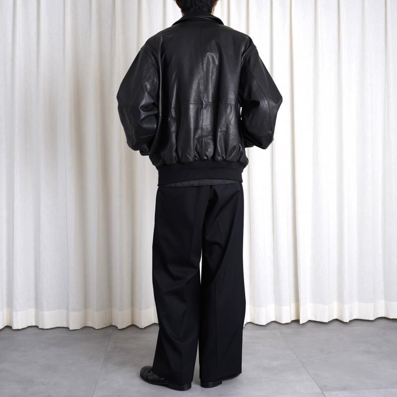 ssstein 奿 LEATHER ZIP SHORT JACKET / BLACK
